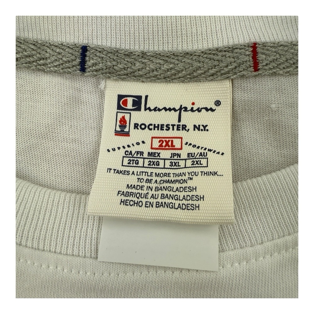 Champion White Rochester NY Graphic Cotton T-Shirt Men's‎ 2XL Short Sleeve NWT - Picture 5 of 9